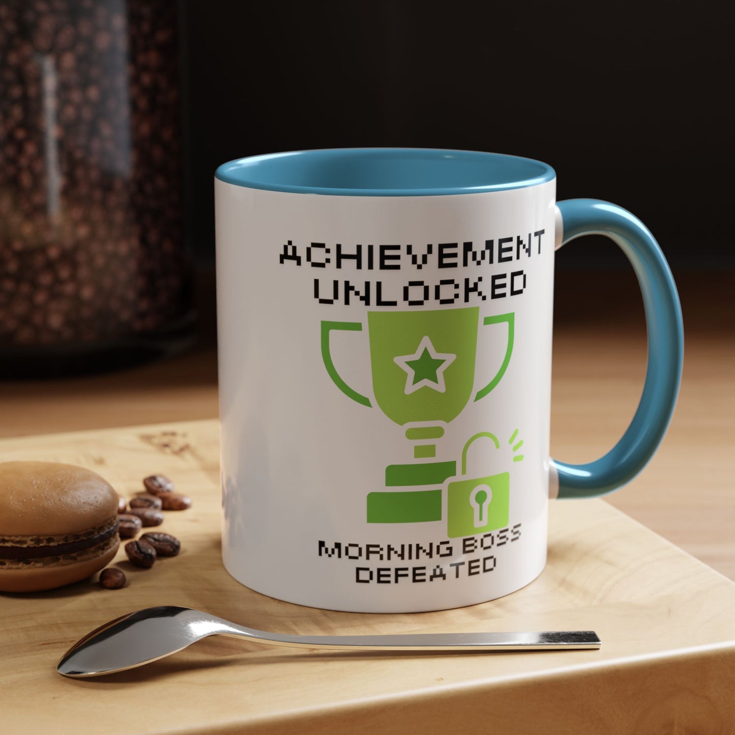 Achievement Unlocked: Morning Boss Defeated - Gamer Coffee Mug - Funny Gift for Gamers (11, 15oz)