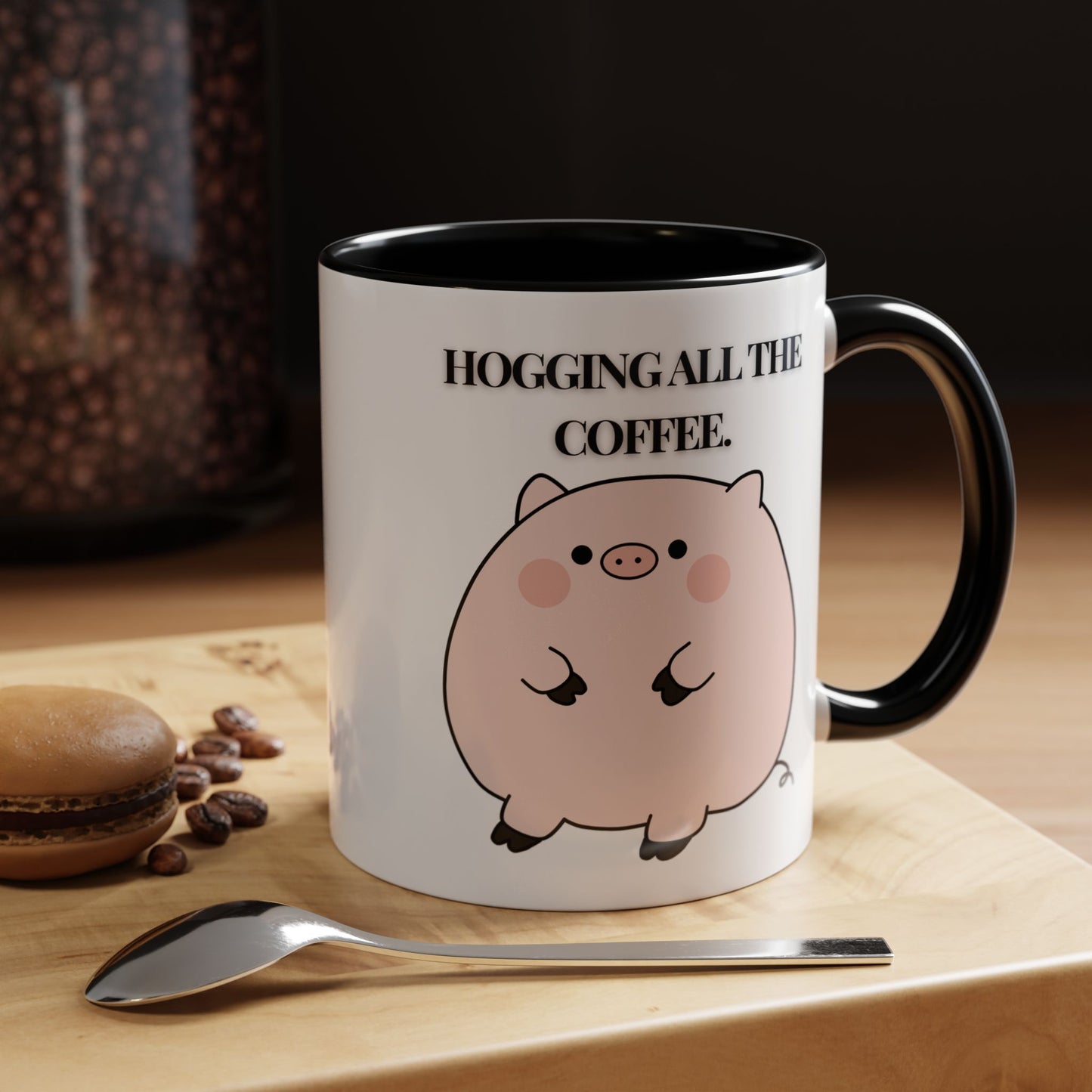 Funny Coffee Mug - "Hogging All the Coffee" | Quirky & Fun (11, 15oz)
