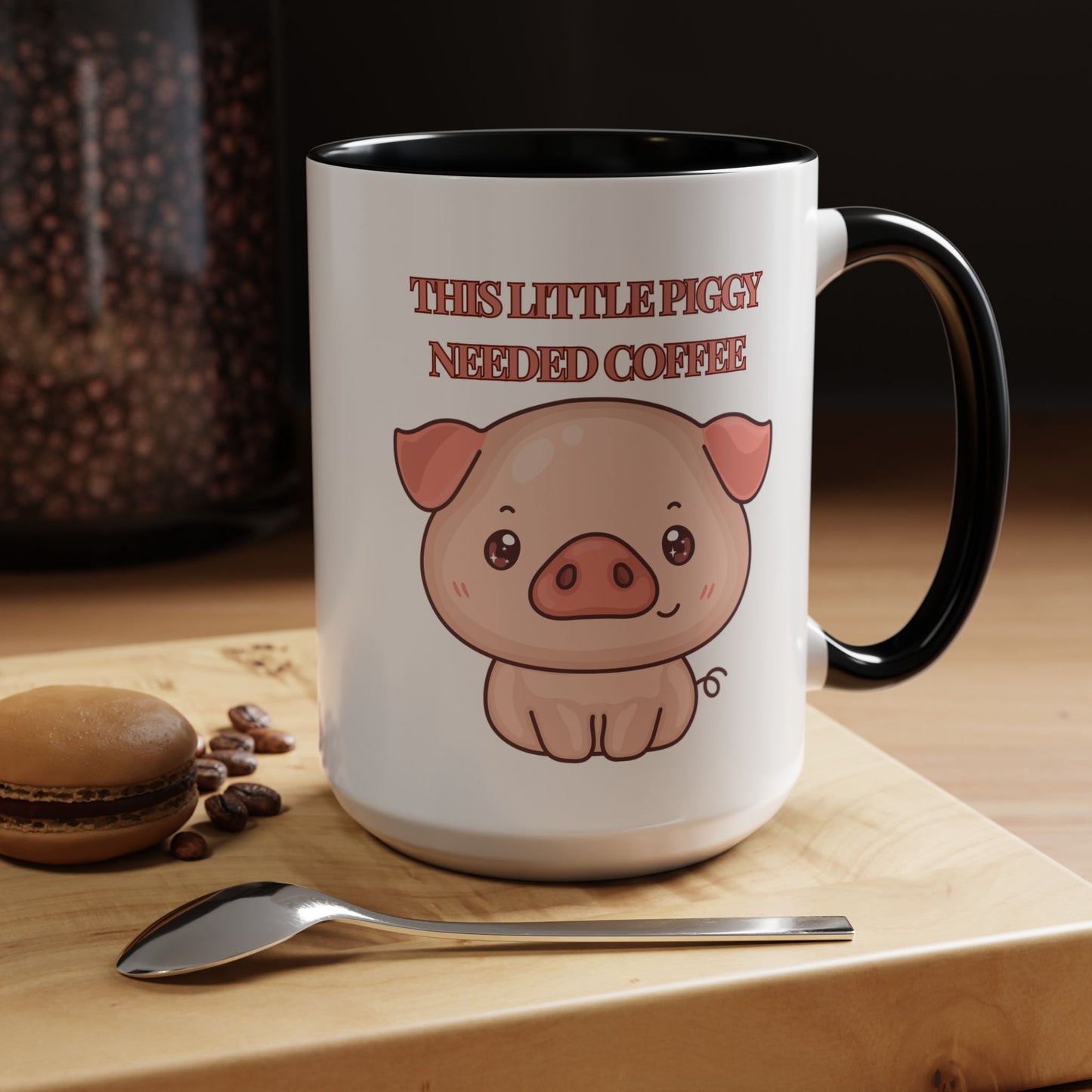 Funny Coffee Mug - "This Little Piggy Needed Coffee" | Humorous Cup (11, 15oz)
