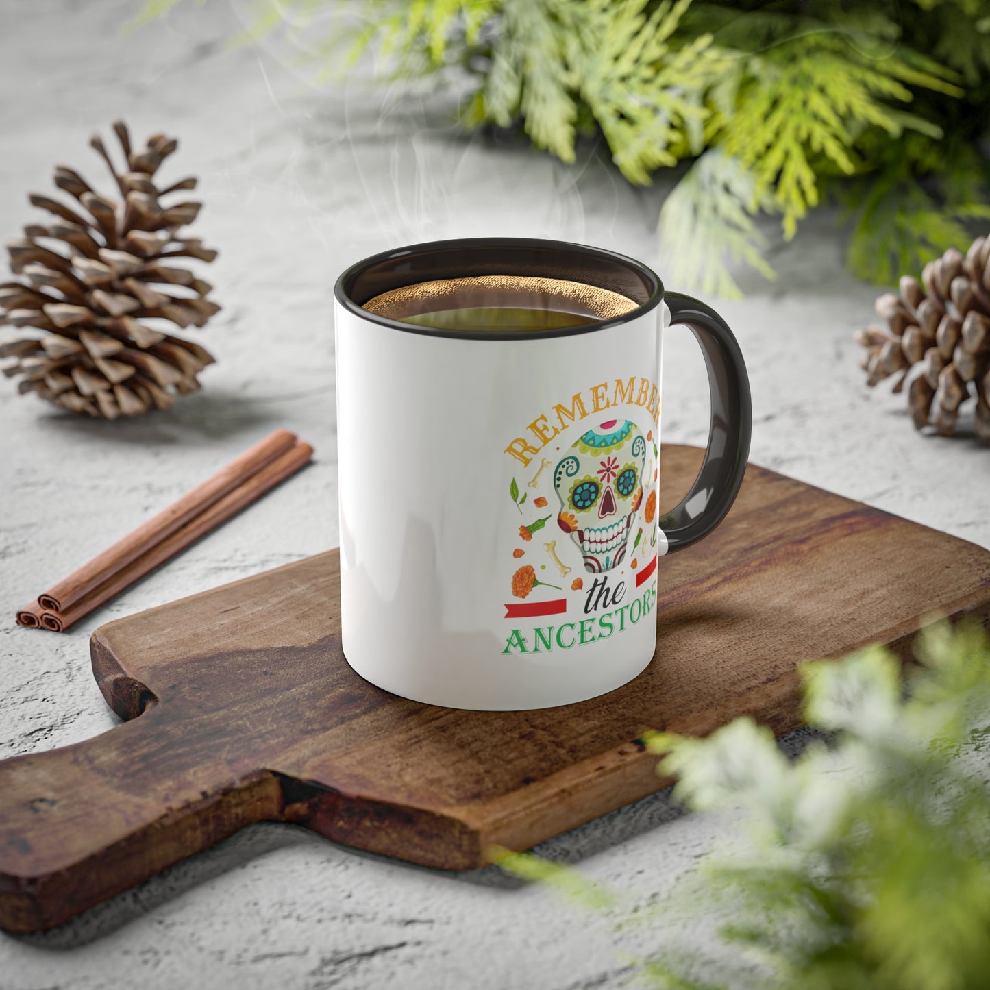 Halloween Mug - "Remember the Ancestors" Dia de los Muertos Mug, 11oz