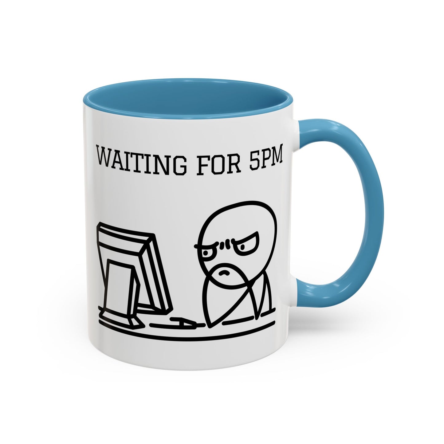 Funny Coffee Mug - "Waiting for 5pm" | Hilarious Office Cup (11, 15oz)