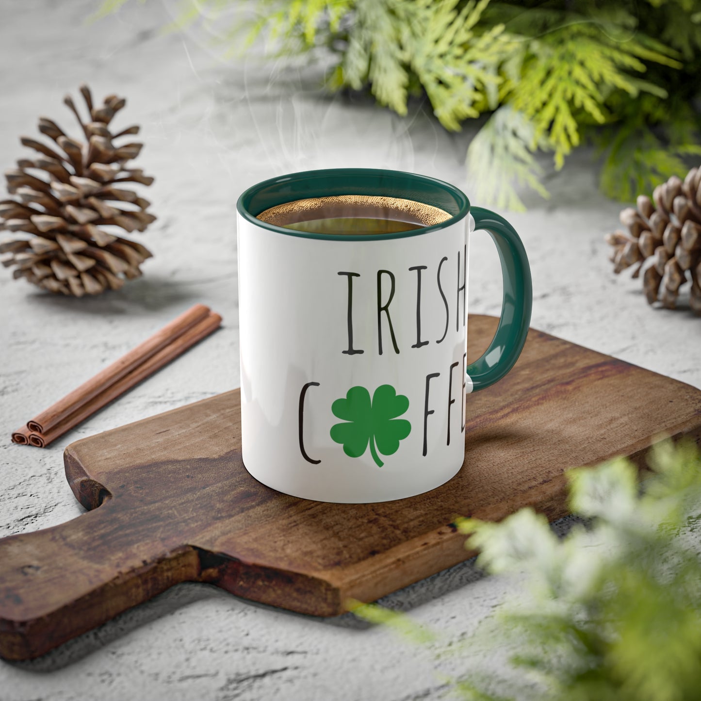 Irish Coffee Mug with Clover Design, 11oz