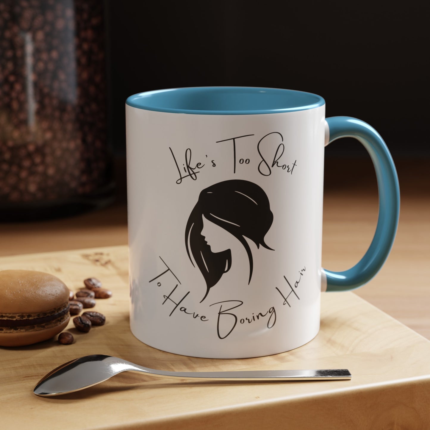 Stylish Hair Coffee Mug: Life's Too Short for Boring Hair (11, 15oz)