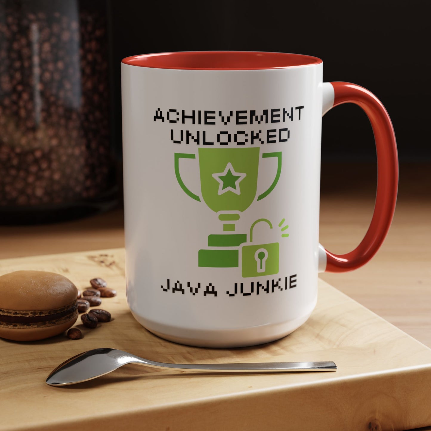 Achievement Unlocked: Java Junkie - Gamer Coffee Mug - Funny Gift for Gamers (11, 15oz)