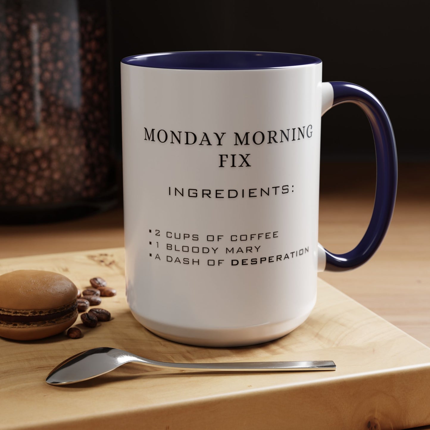 Recipe for Monday Morning Fix - Adult Humor Coffee Mug - Perfect Gag Gift for Adults (11, 15oz)