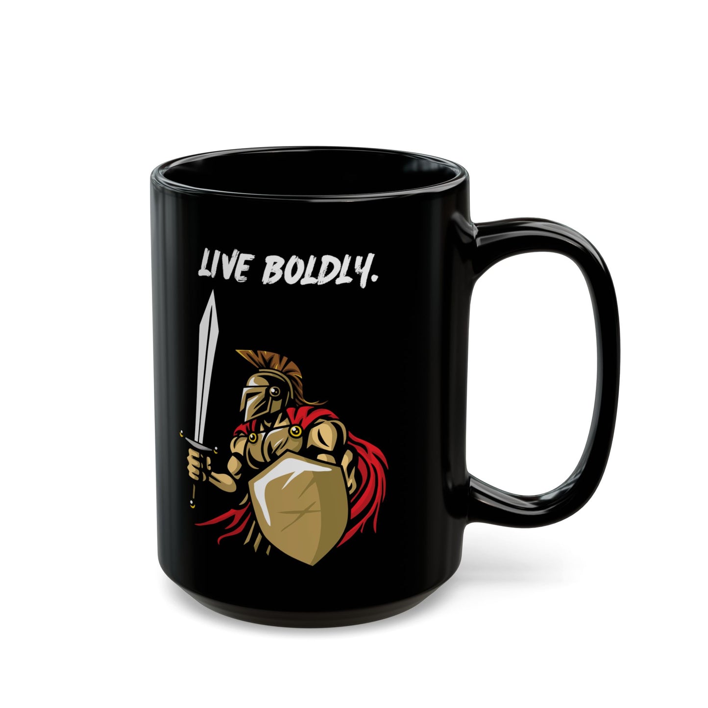 Live Boldly - Inspire Courage and Adventure - Motivational Black Mug (11oz, 15oz)