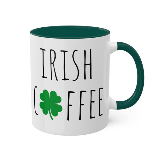 Irish Coffee Mug with Clover Design, 11oz