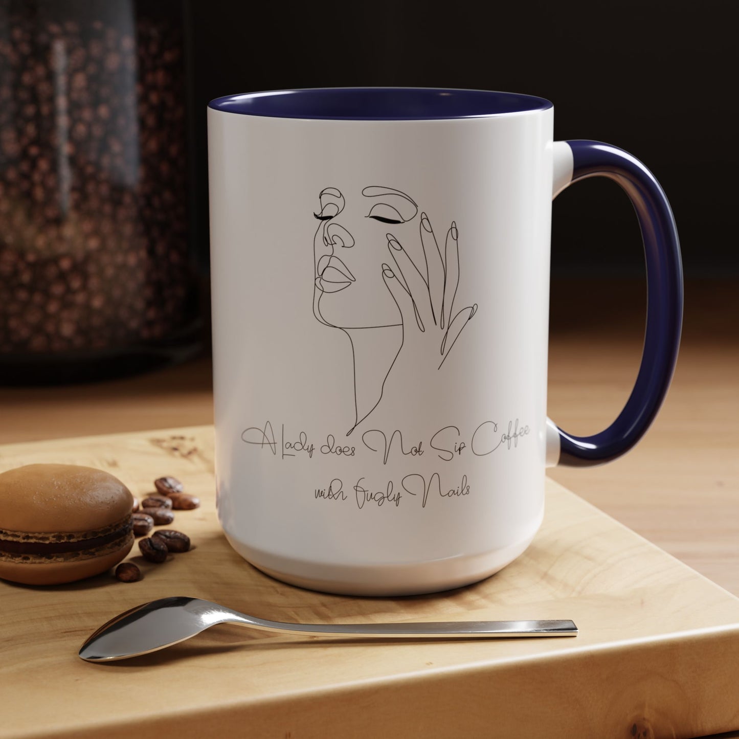 Elegant Nail Coffee Mug: A Lady Does Not Sip Coffee with Fugly Nails (11, 15oz)