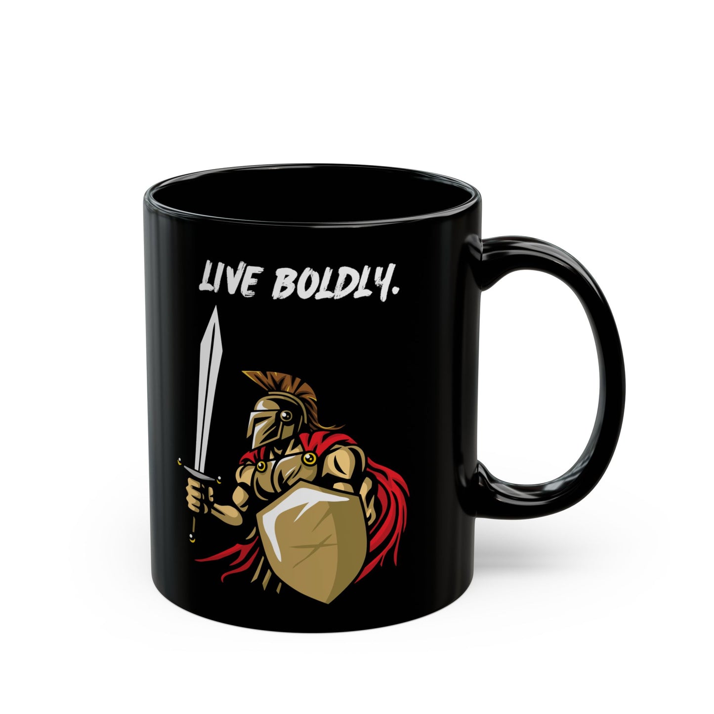 Live Boldly - Inspire Courage and Adventure - Motivational Black Mug (11oz, 15oz)