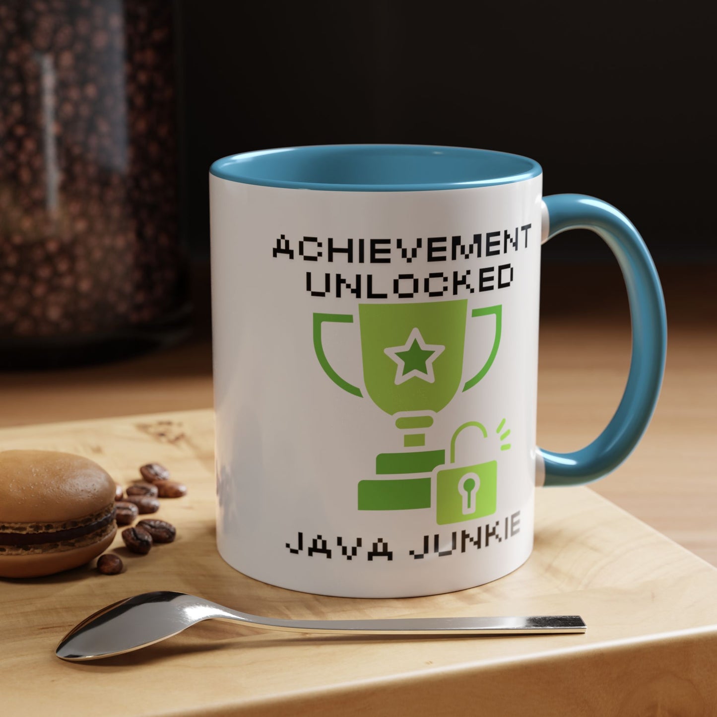 Achievement Unlocked: Java Junkie - Gamer Coffee Mug - Funny Gift for Gamers (11, 15oz)