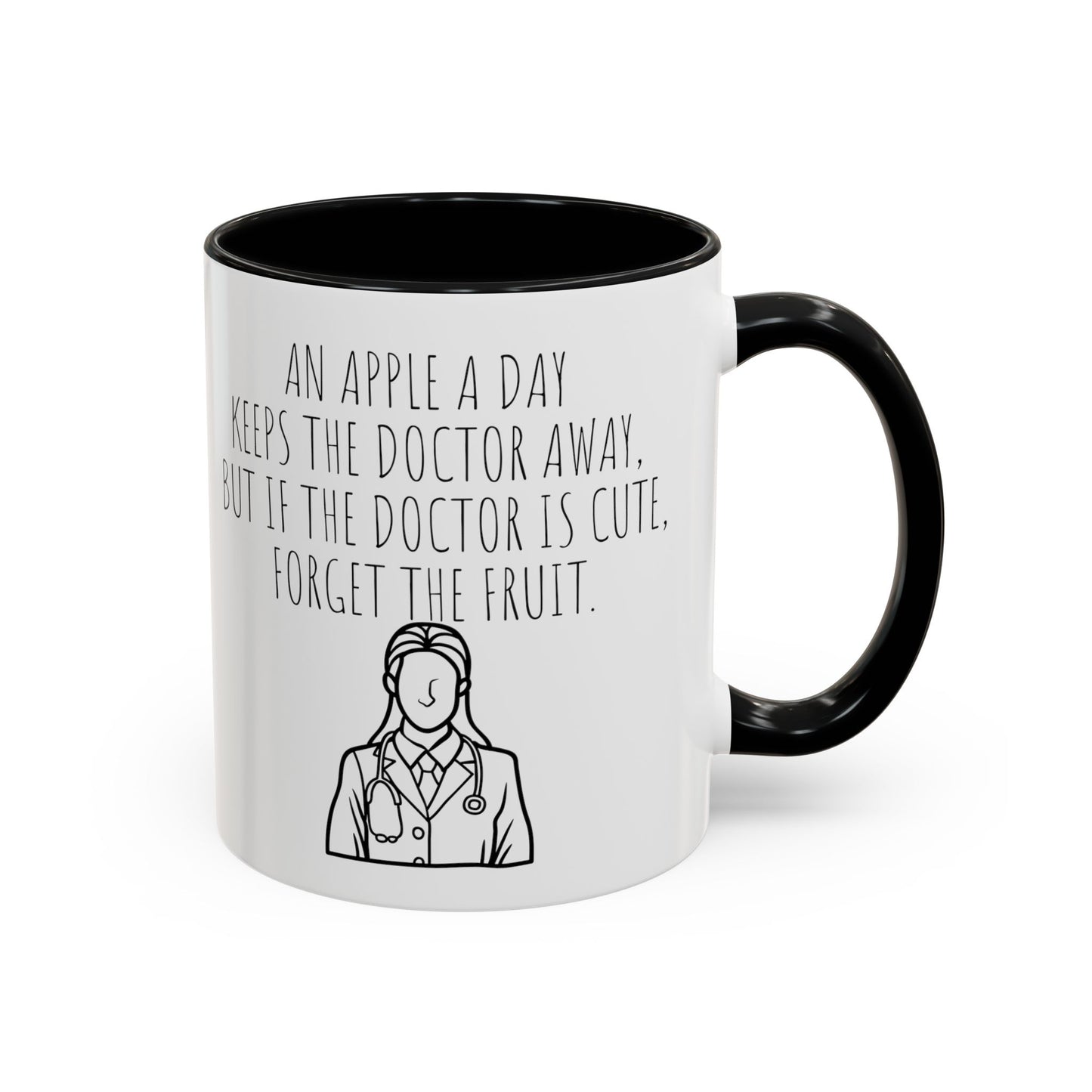'An Apple a Day' - Funny Doctor-Themed Coffee Mug - Perfect Gift for Medical Professionals (11, 15oz)