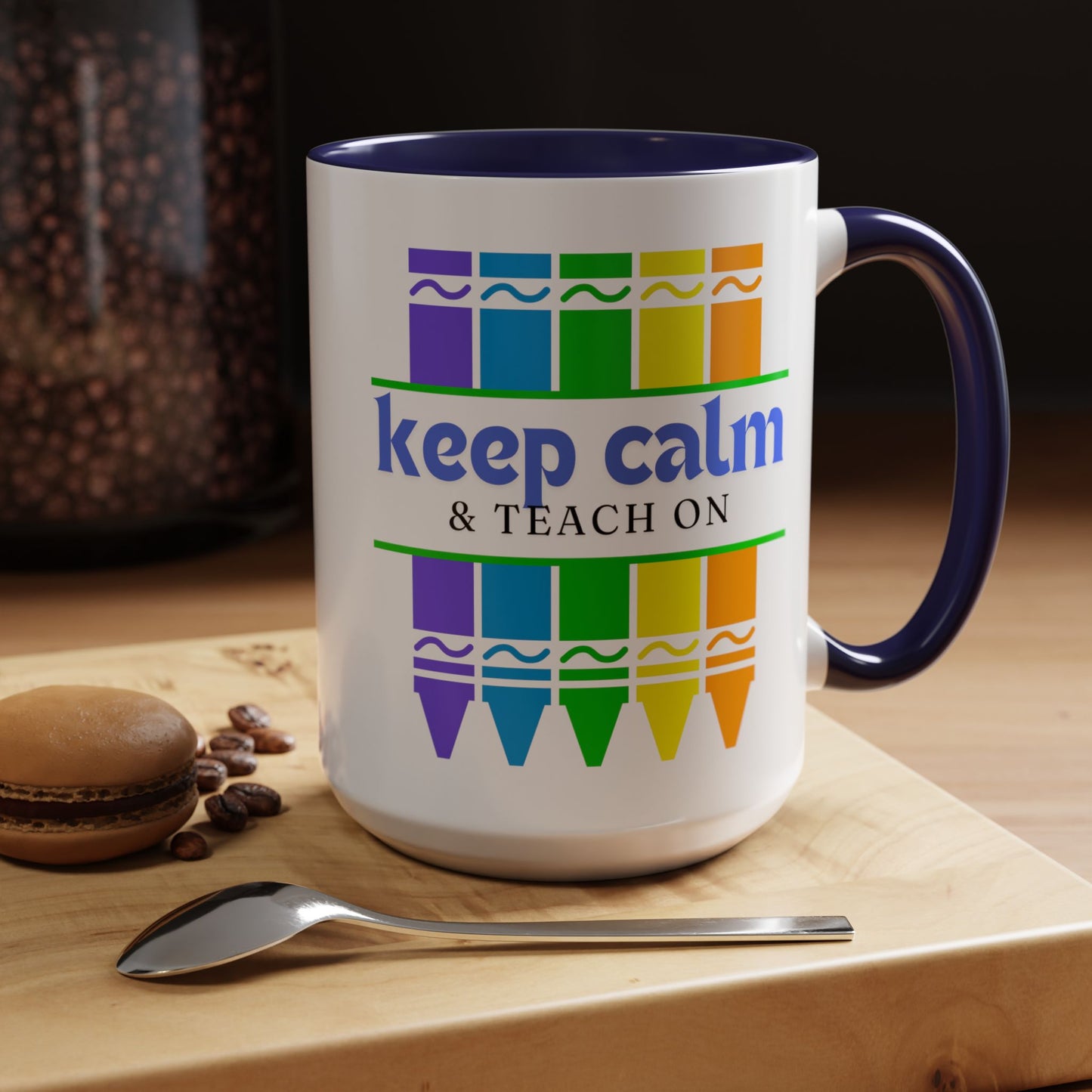 Keep Calm and Teach On Mug - Inspirational Teacher Gift (11, 15oz)