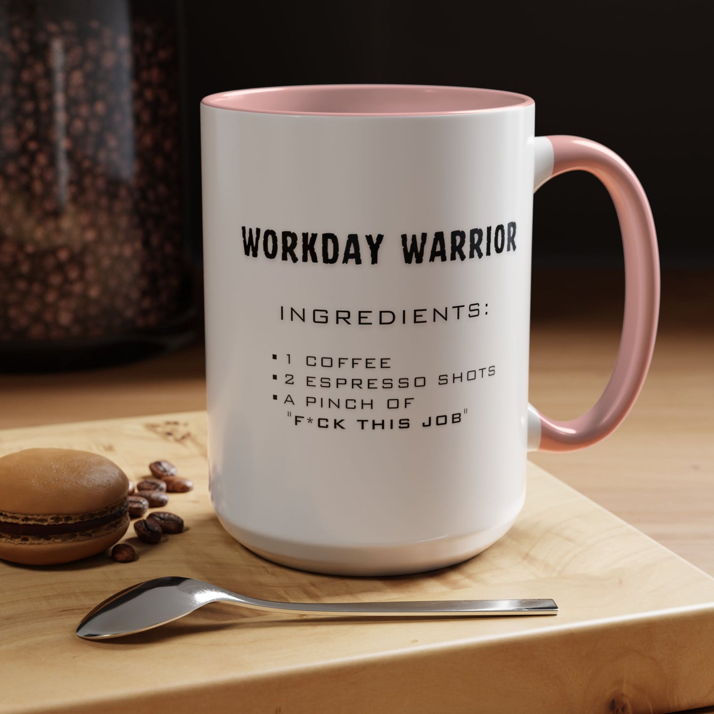 Recipe for Workday Warrior - Adult Humor Coffee Mug - Perfect Gag Gift for Office Workers (11, 15oz)