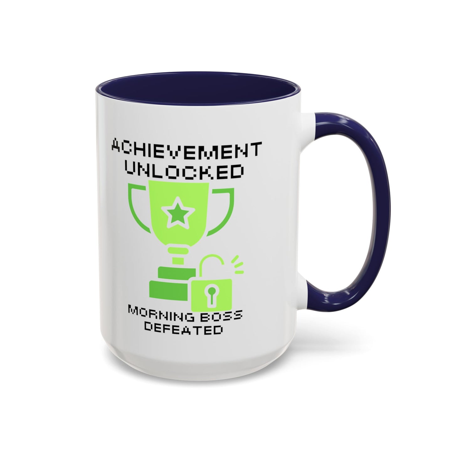 Achievement Unlocked: Morning Boss Defeated - Gamer Coffee Mug - Funny Gift for Gamers (11, 15oz)