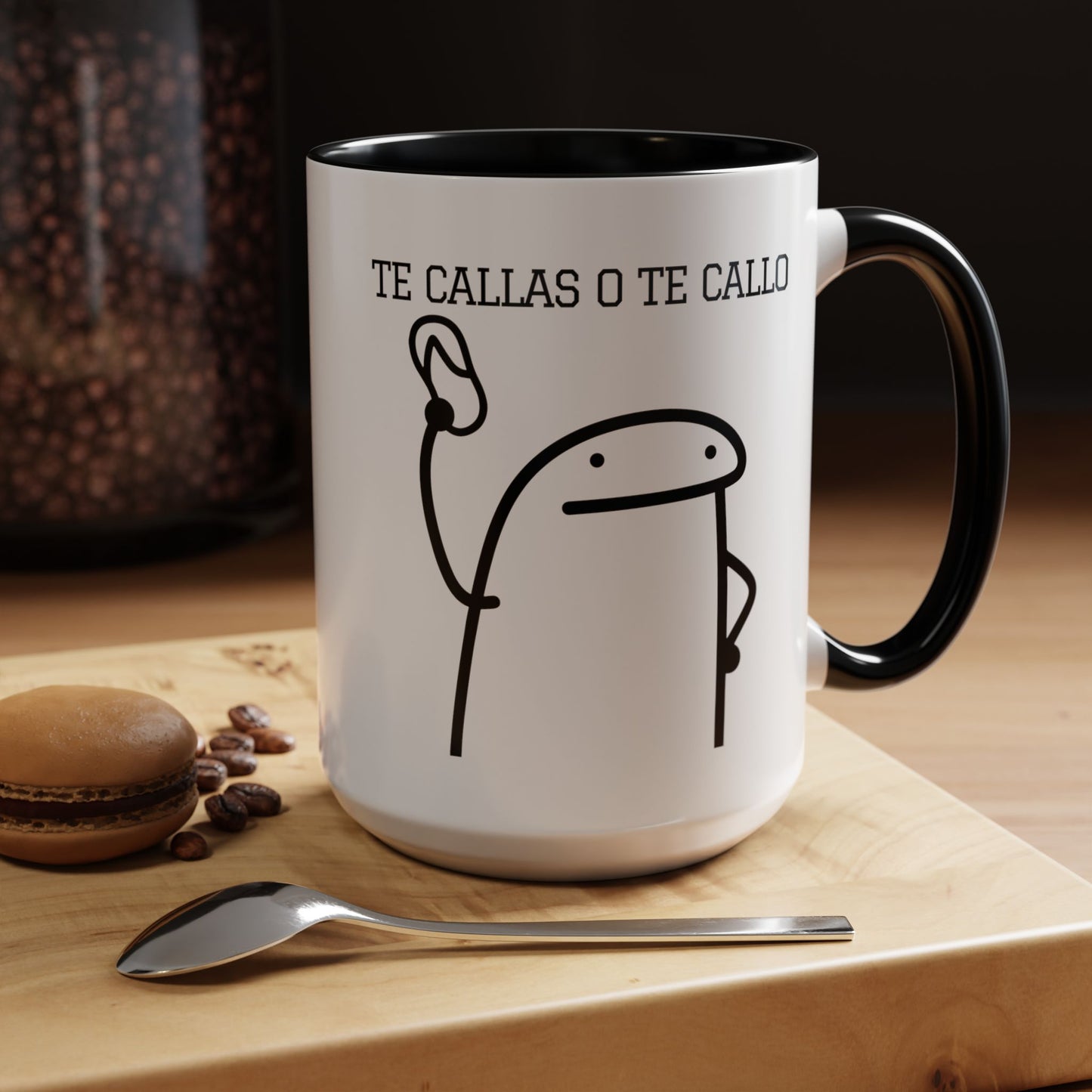 Taza de Café Chistosa - "Te Callas o Te Callo" | Taza Divertida y Original (11, 15oz)
