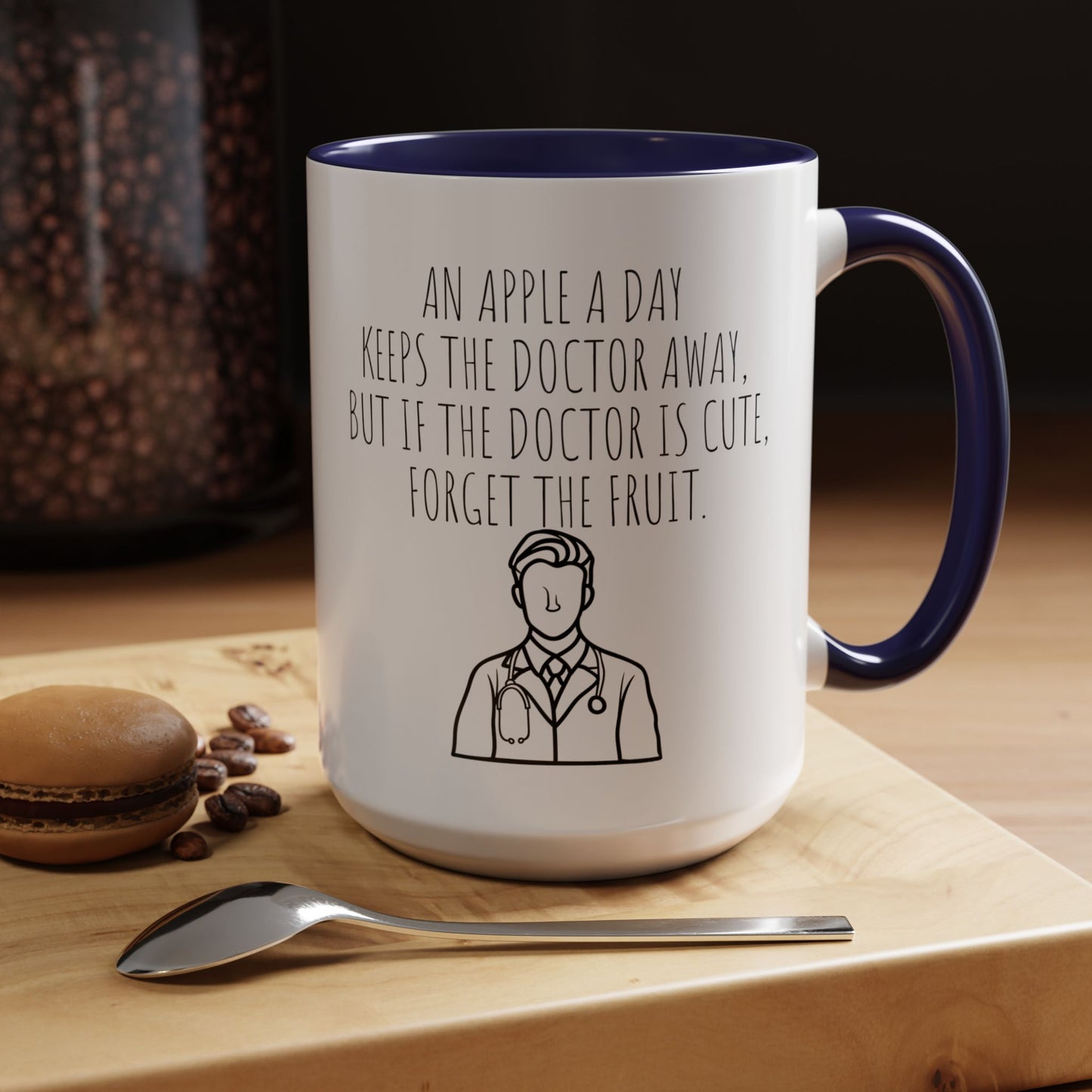 'An Apple a Day' - Funny Doctor-Themed Coffee Mug - Perfect Gift for Medical Professionals (11, 15oz)