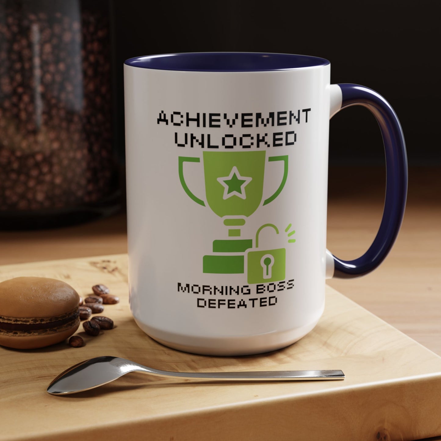 Achievement Unlocked: Morning Boss Defeated - Gamer Coffee Mug - Funny Gift for Gamers (11, 15oz)