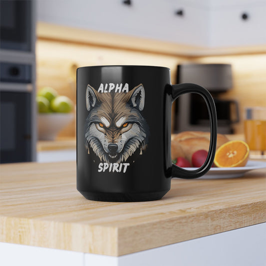 Alpha Spirit Motivational Mug - Inspire Strength and Leadership - Motivational Black Mug (11oz, 15oz)