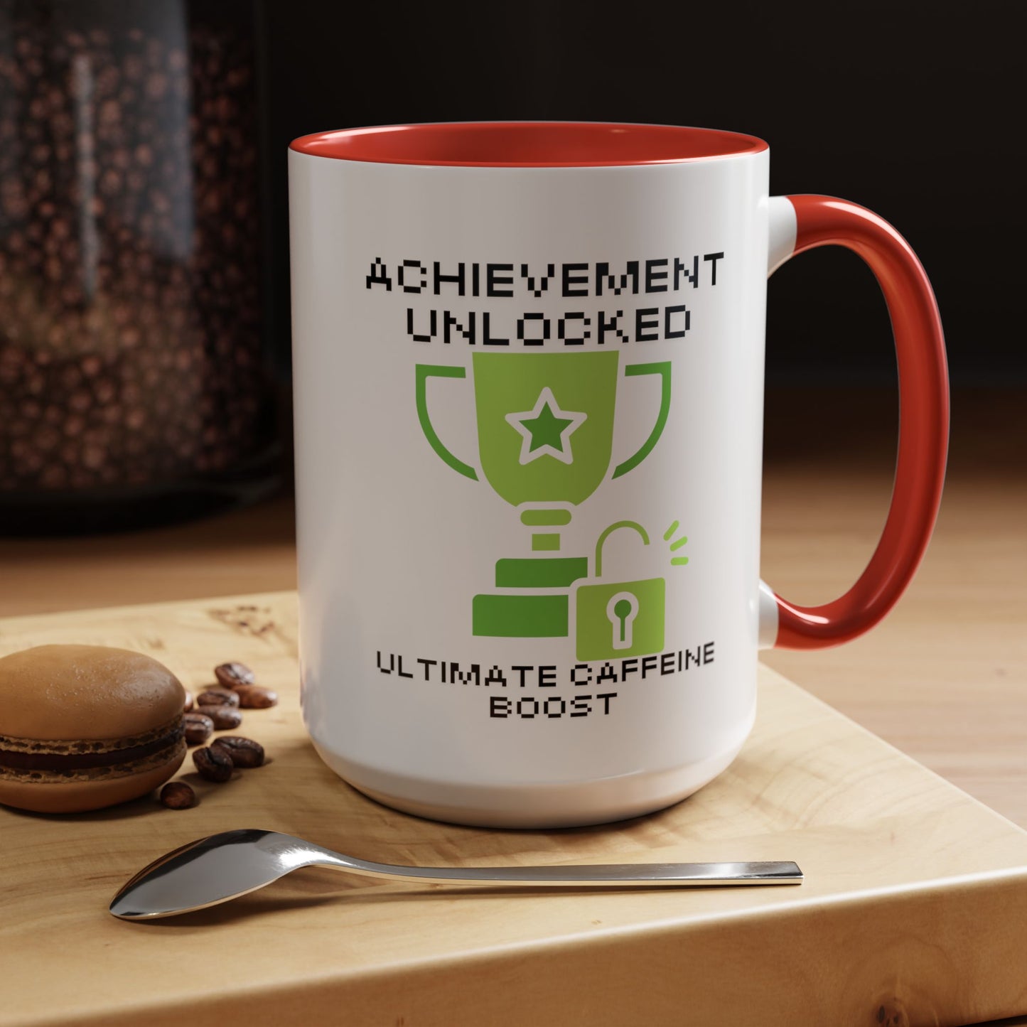 Achievement Unlocked: Ultimate Caffeine Boost - Gamer Coffee Mug - Perfect Gift for Gamers (11, 15oz)