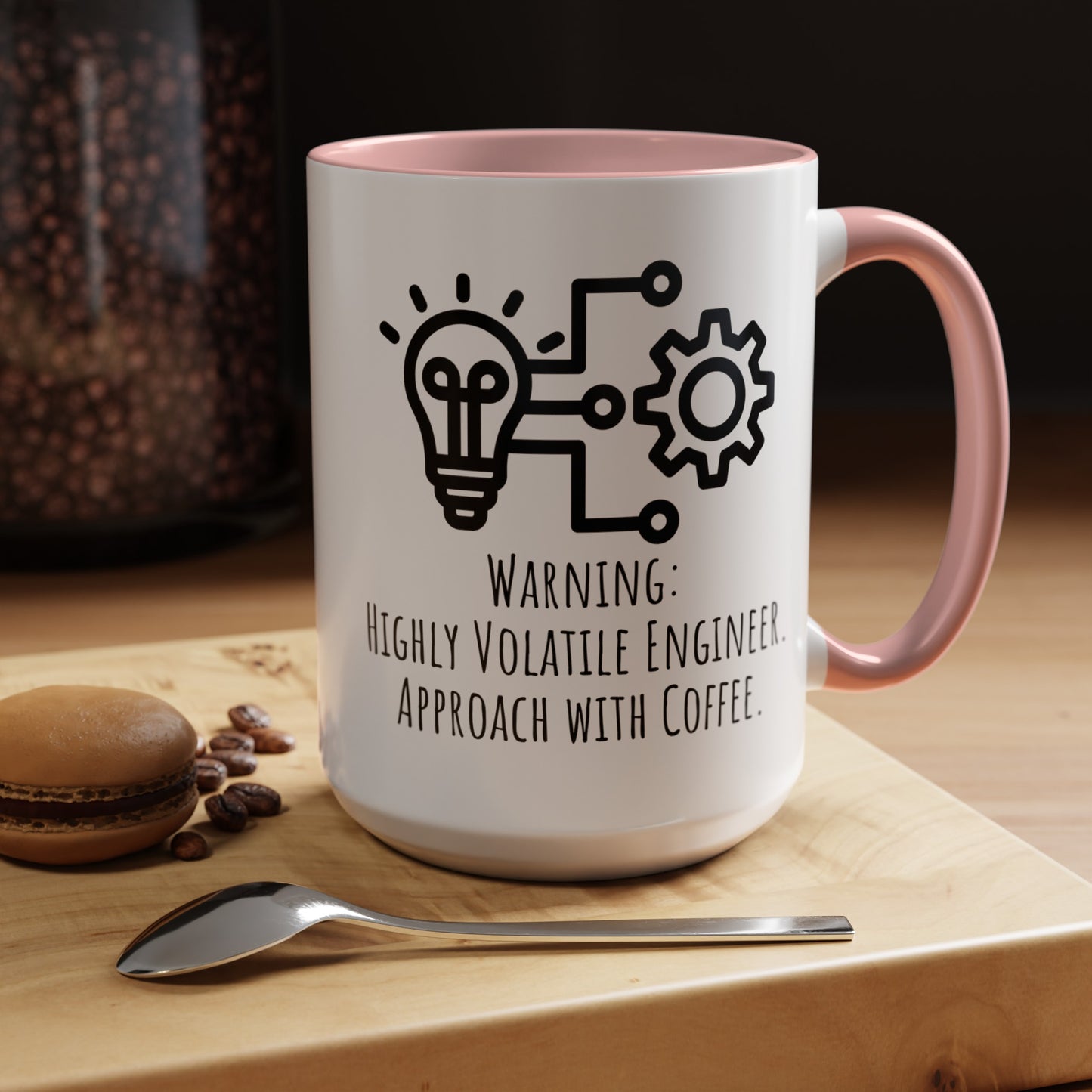 Volatile Engineer Coffee Mug: Approach with Coffee (11, 15oz)