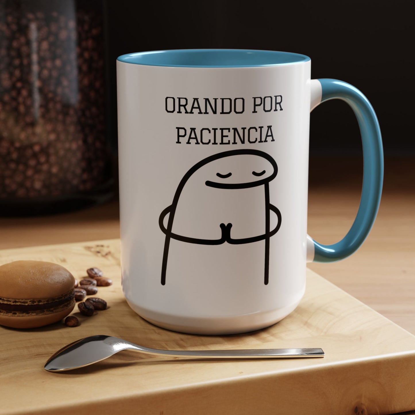 Taza de Café Chistosa - "Orando por Paciencia" | Taza Divertida (11, 15oz)