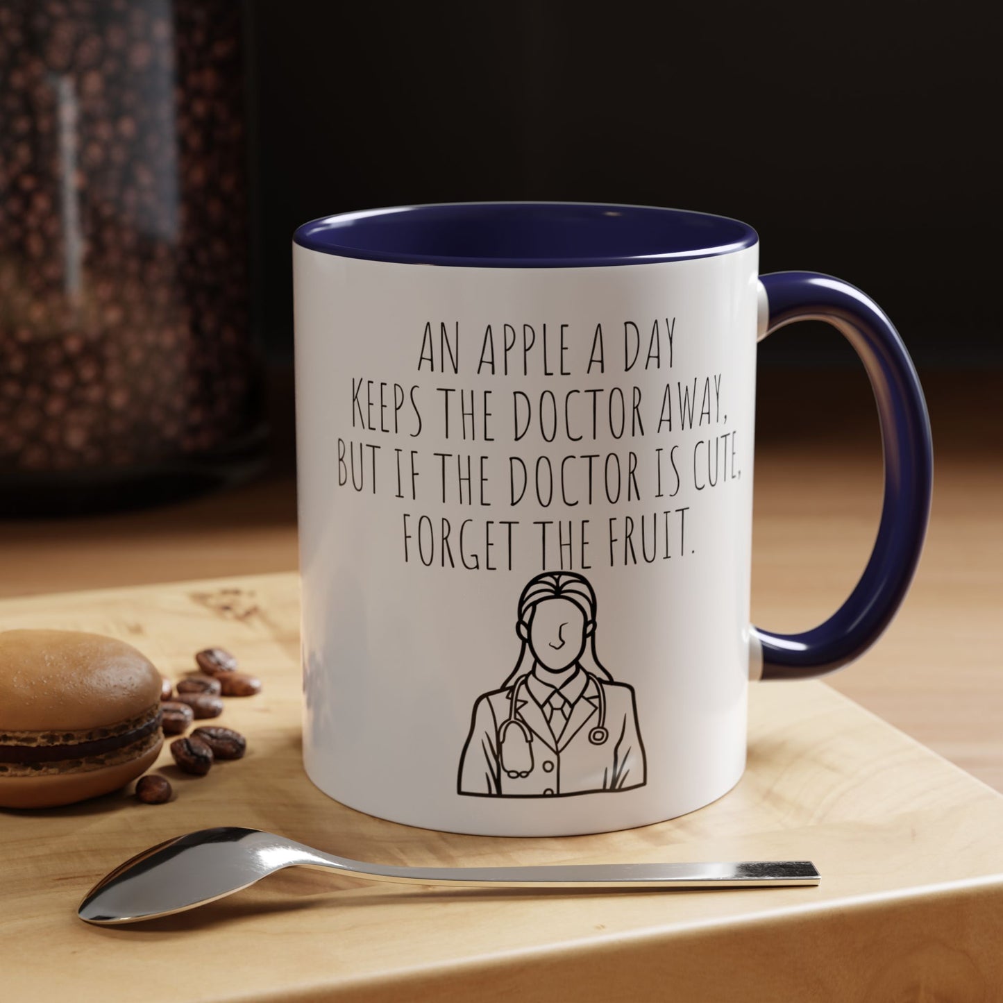 'An Apple a Day' - Funny Doctor-Themed Coffee Mug - Perfect Gift for Medical Professionals (11, 15oz)