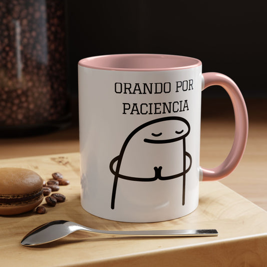 Taza de Café Chistosa - "Orando por Paciencia" | Taza Divertida (11, 15oz)
