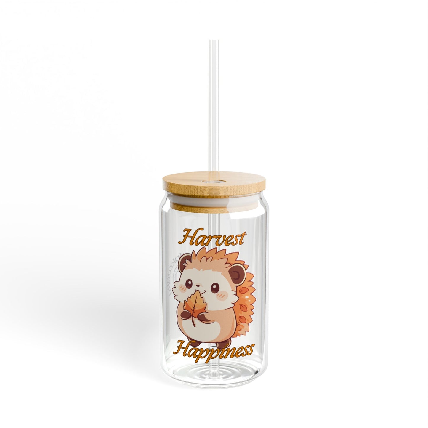 Harvest Happiness - Autumn Seasonal Joy in Every Sip - Drinkware Sipper Glass, 16oz