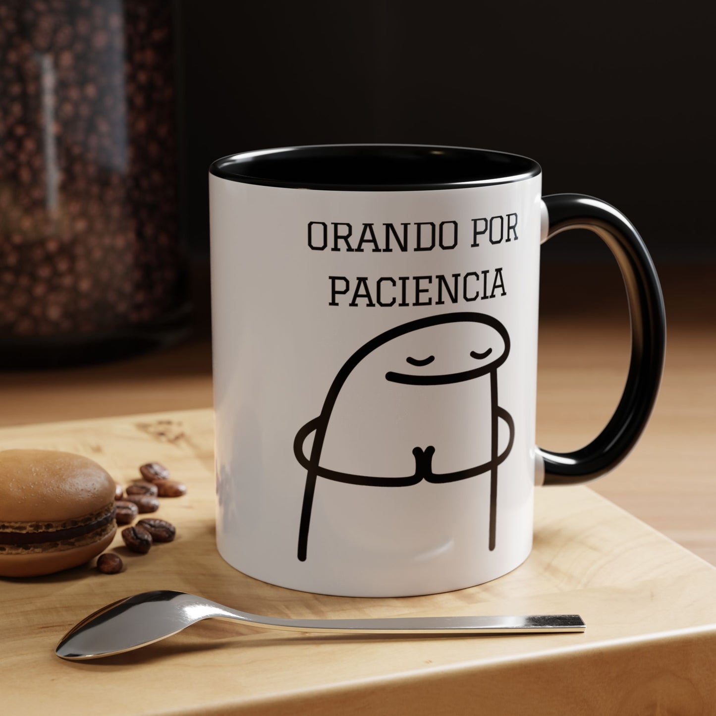 Taza de Café Chistosa - "Orando por Paciencia" | Taza Divertida (11, 15oz)