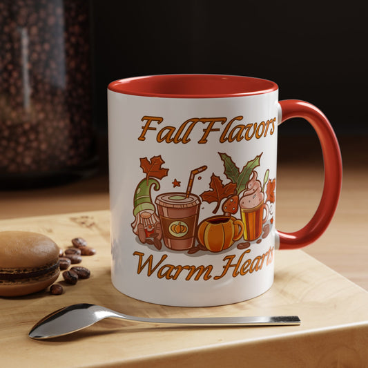 Autumn Mug - "Fall Flavors. Warm Hearts." | Cozy Fall-Themed Mug (11, 15oz)
