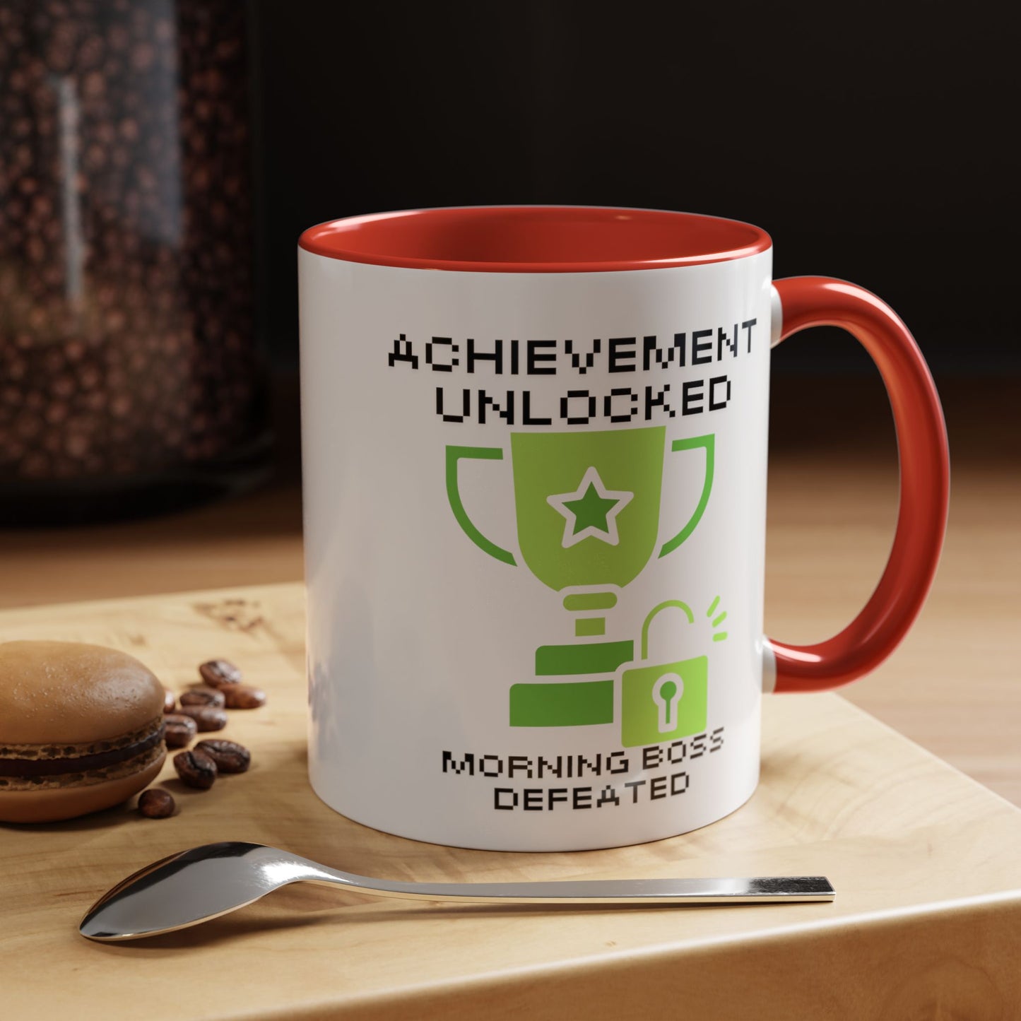 Achievement Unlocked: Morning Boss Defeated - Gamer Coffee Mug - Funny Gift for Gamers (11, 15oz)