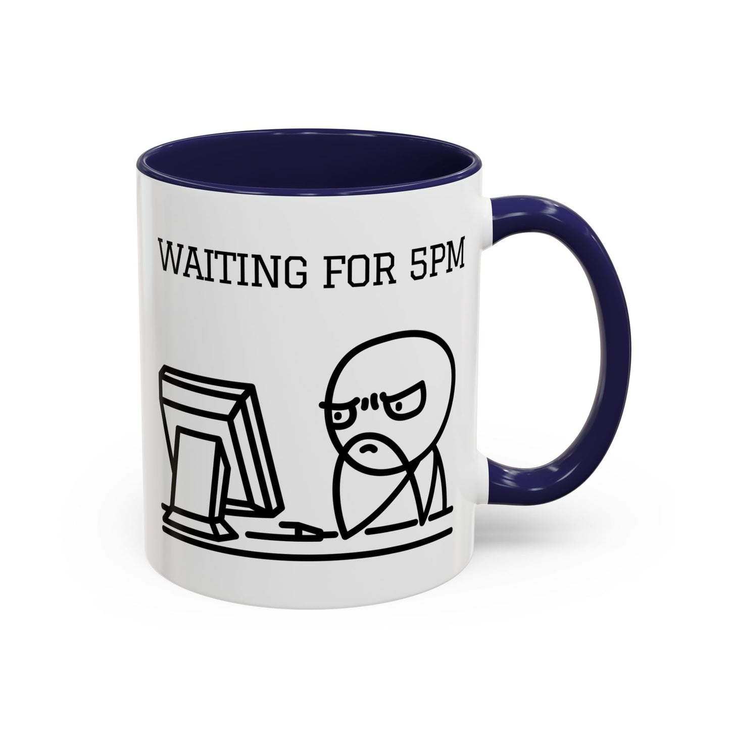 Funny Coffee Mug - "Waiting for 5pm" | Hilarious Office Cup (11, 15oz)