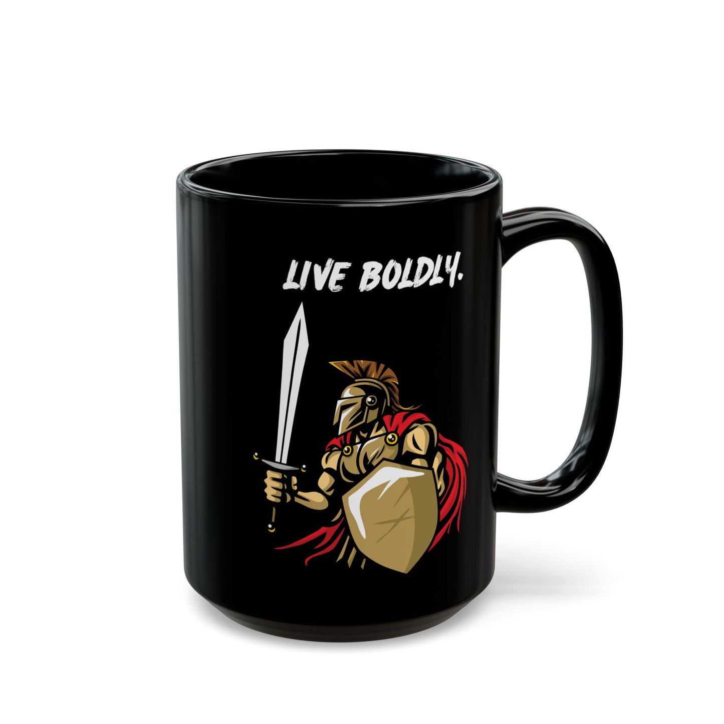 Live Boldly - Inspire Courage and Adventure - Motivational Black Mug (11oz, 15oz)