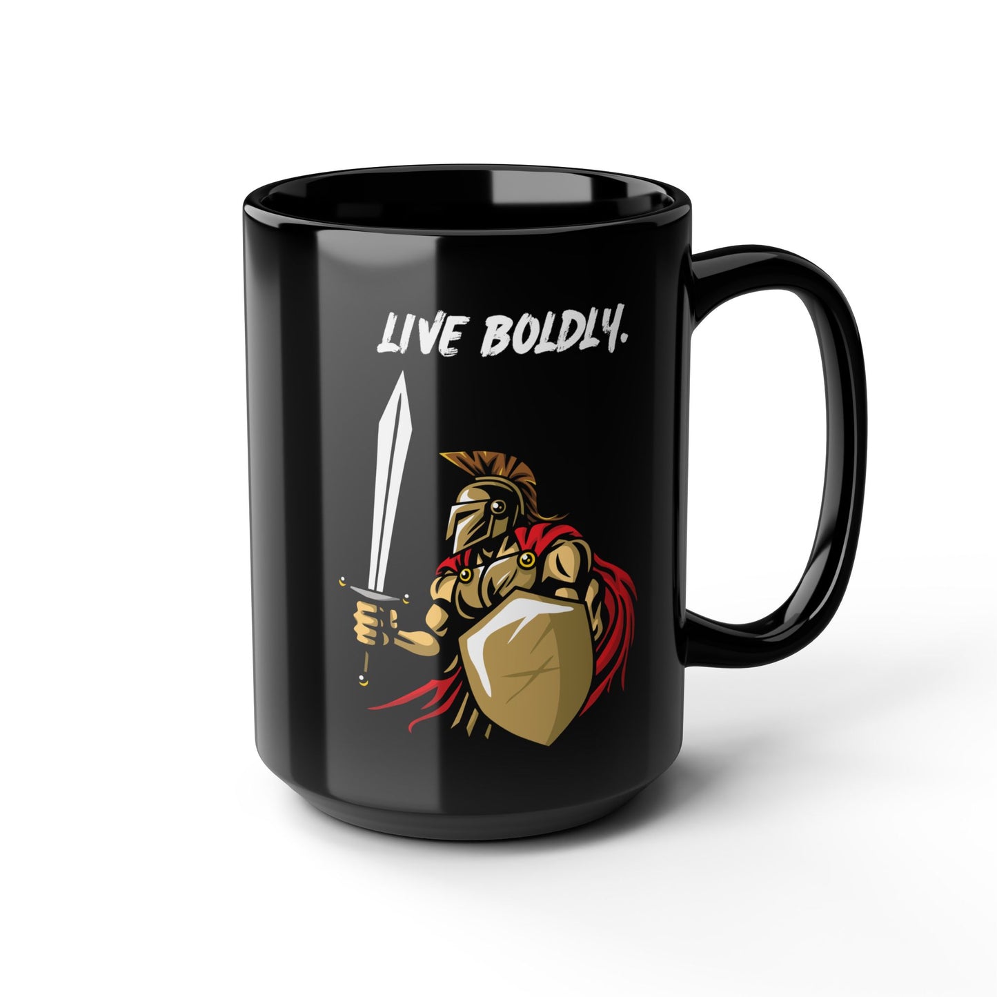 Live Boldly - Inspire Courage and Adventure - Motivational Black Mug (11oz, 15oz)