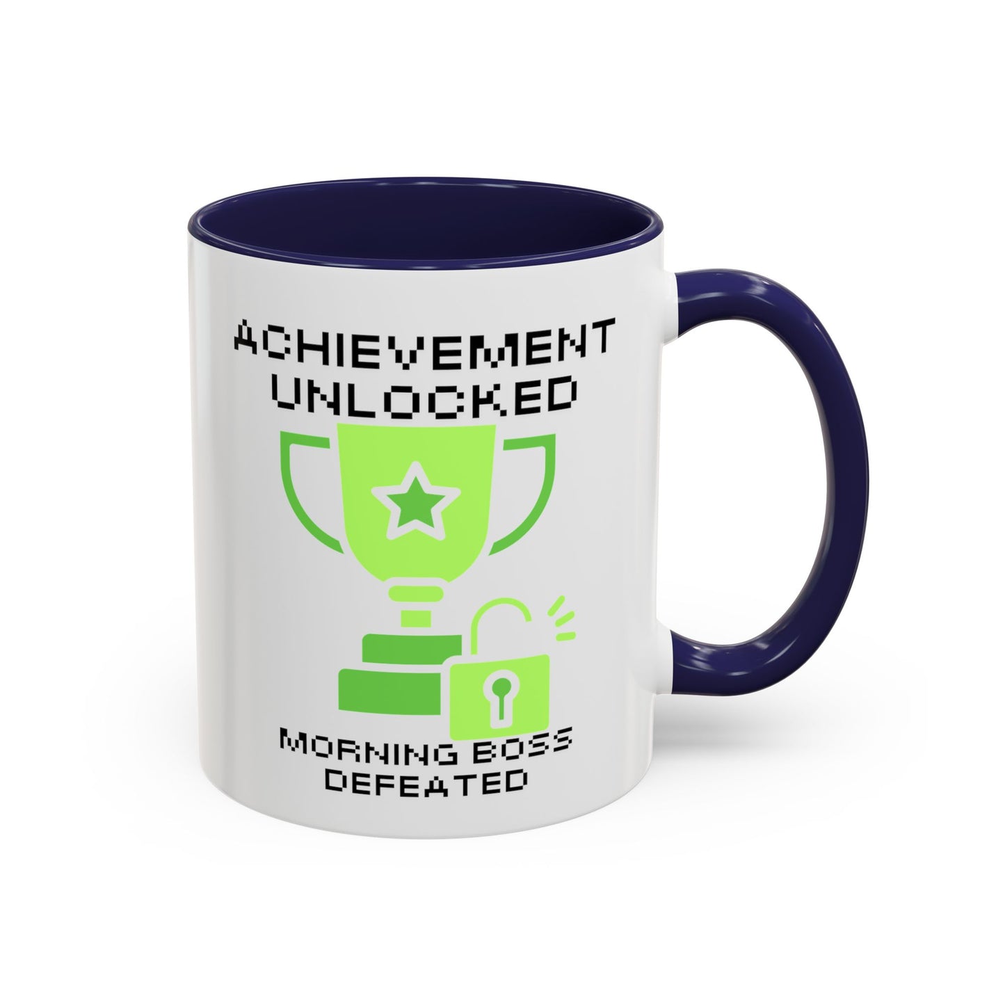 Achievement Unlocked: Morning Boss Defeated - Gamer Coffee Mug - Funny Gift for Gamers (11, 15oz)