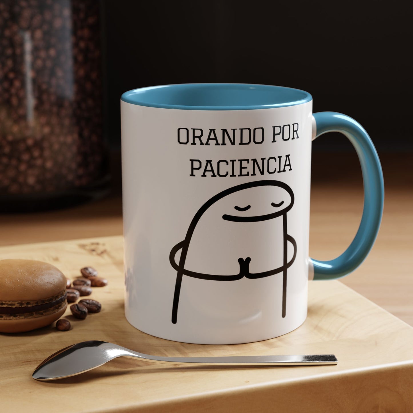 Taza de Café Chistosa - "Orando por Paciencia" | Taza Divertida (11, 15oz)