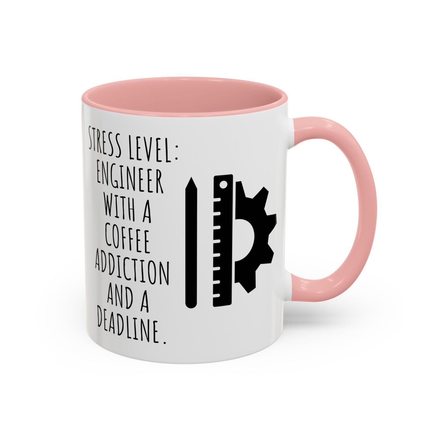 Engineer Coffee Mug: Stress Level - Coffee Addiction & Deadline (11, 15oz)