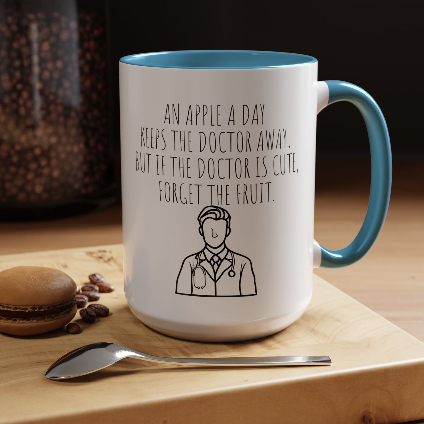 'An Apple a Day' - Funny Doctor-Themed Coffee Mug - Perfect Gift for Medical Professionals (11, 15oz)