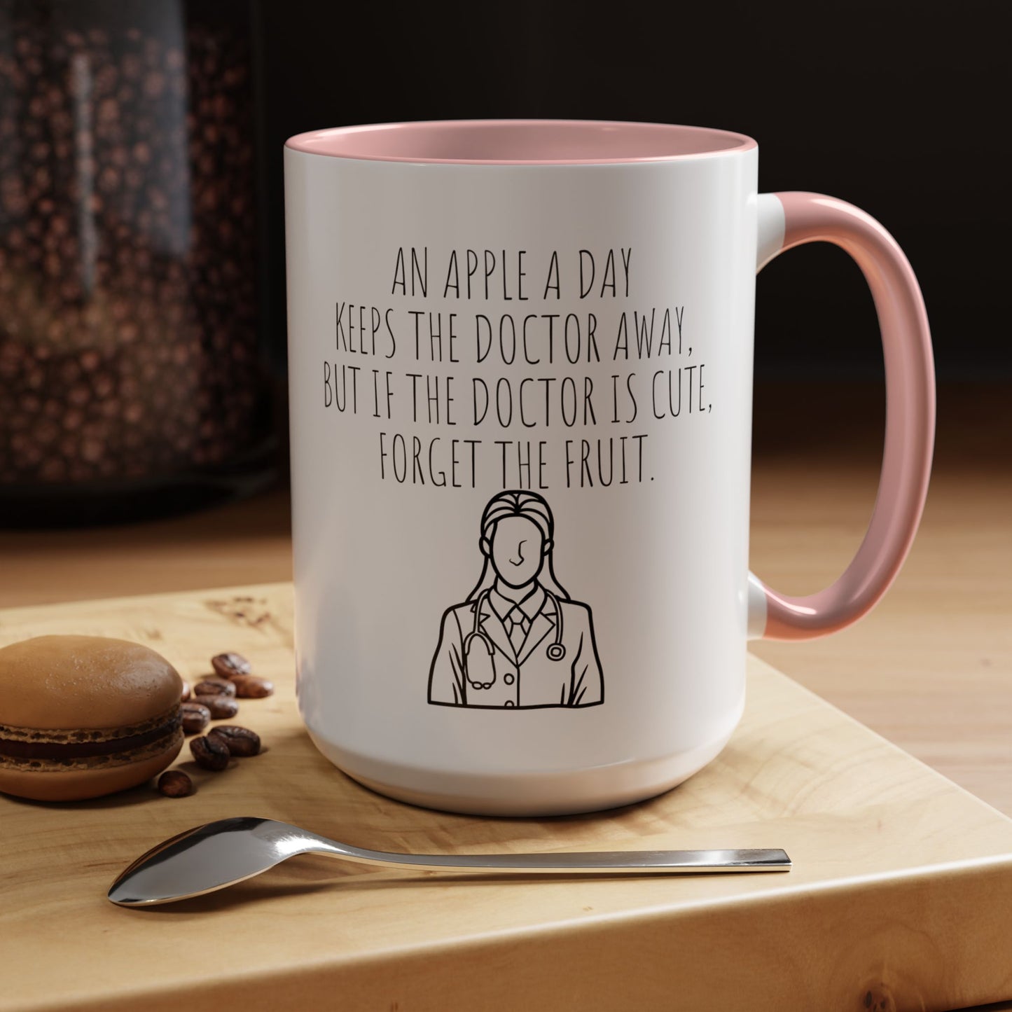 'An Apple a Day' - Funny Doctor-Themed Coffee Mug - Perfect Gift for Medical Professionals (11, 15oz)