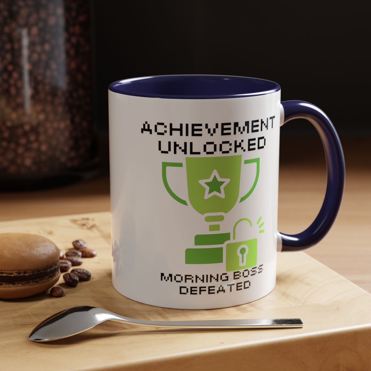 Achievement Unlocked: Morning Boss Defeated - Gamer Coffee Mug - Funny Gift for Gamers (11, 15oz)