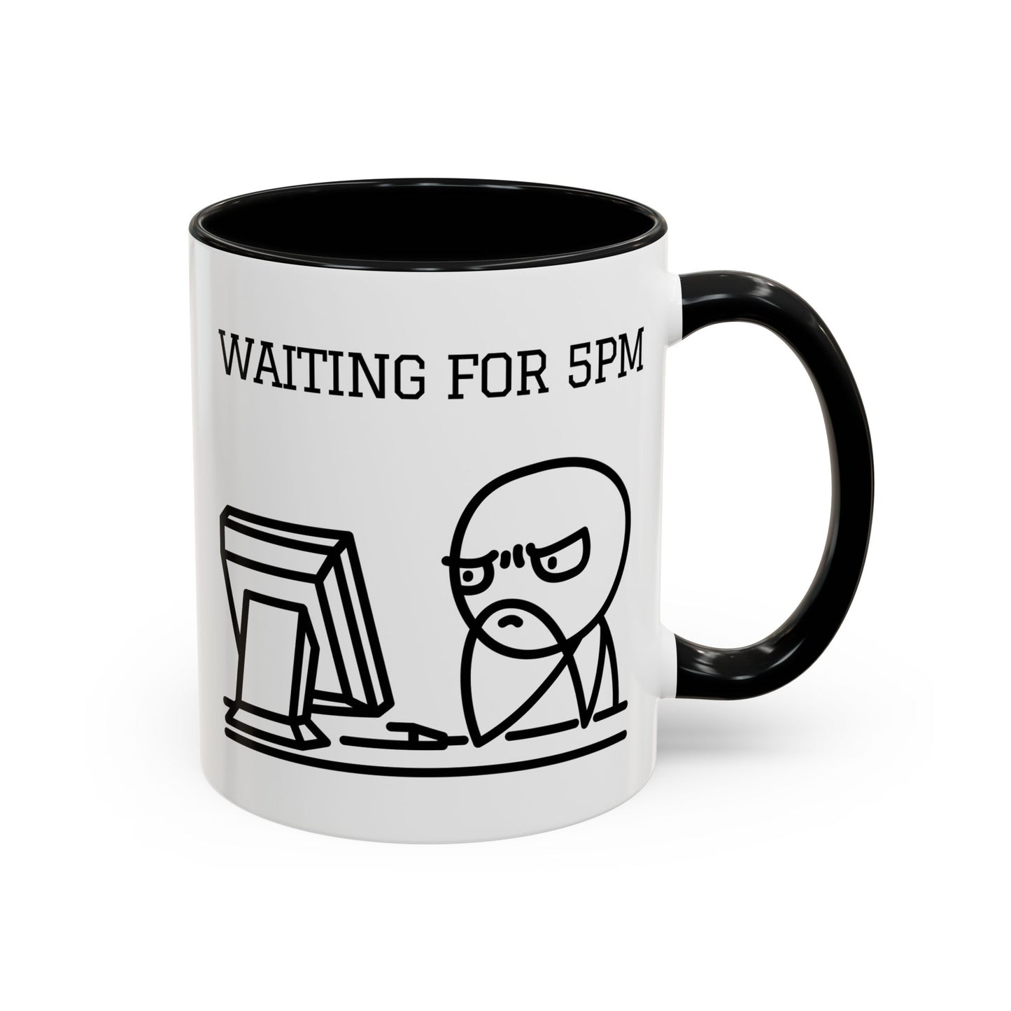 Funny Coffee Mug - "Waiting for 5pm" | Hilarious Office Cup (11, 15oz)