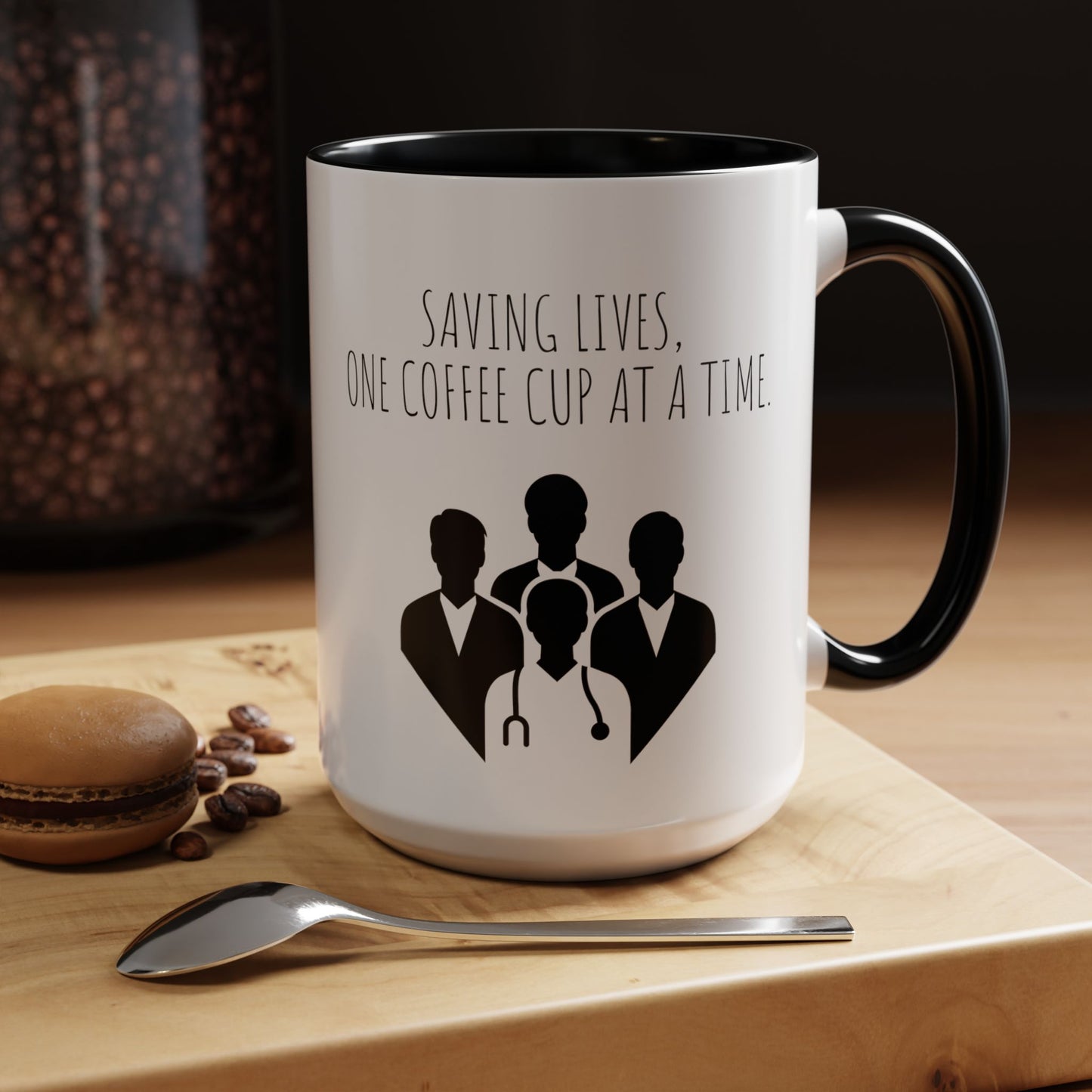 Saving Lives, One Coffee Cup at a Time - Funny Doctor Coffee Mug - Perfect Gift for Healthcare Professionals (11, 15oz)