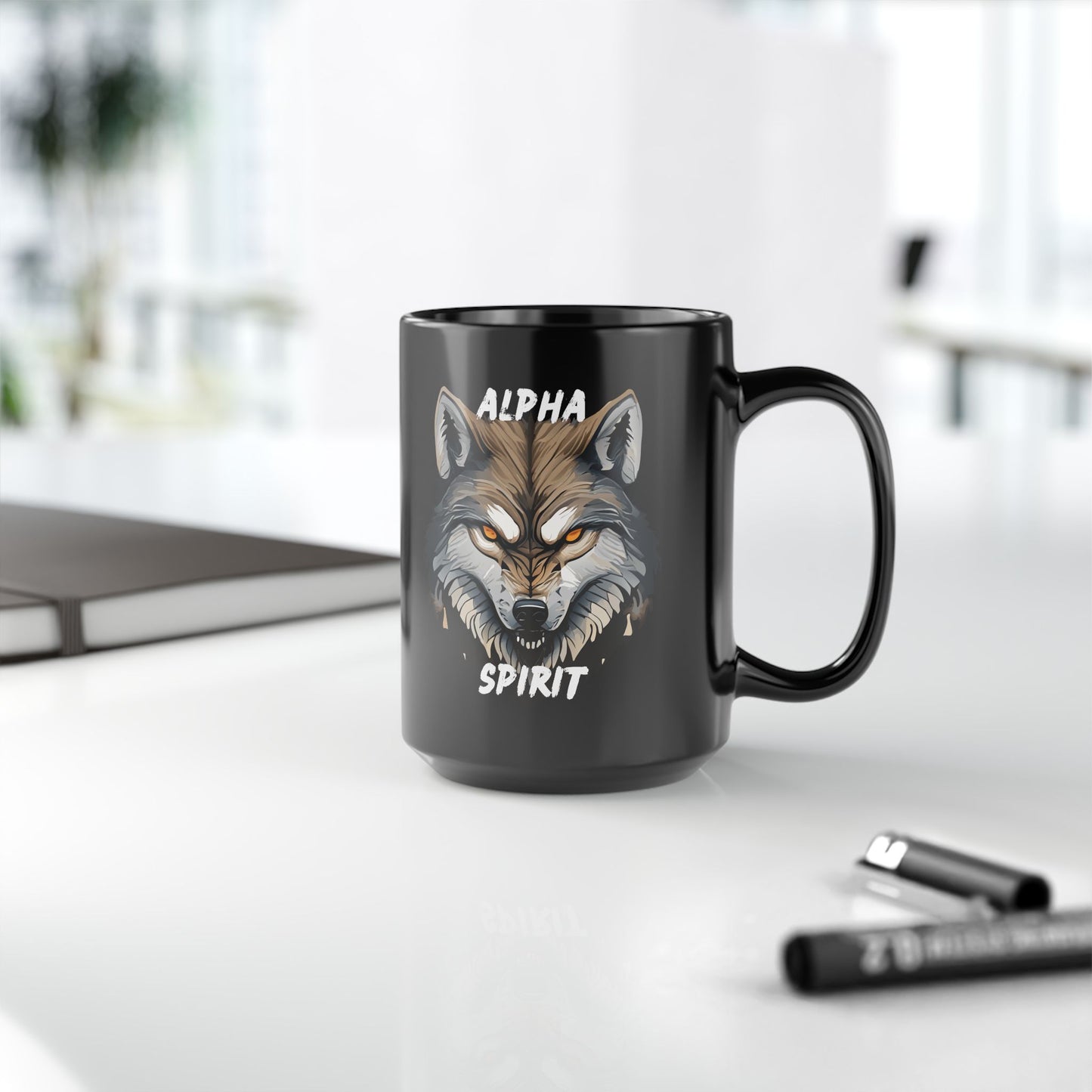 Alpha Spirit Motivational Mug - Inspire Strength and Leadership - Motivational Black Mug (11oz, 15oz)