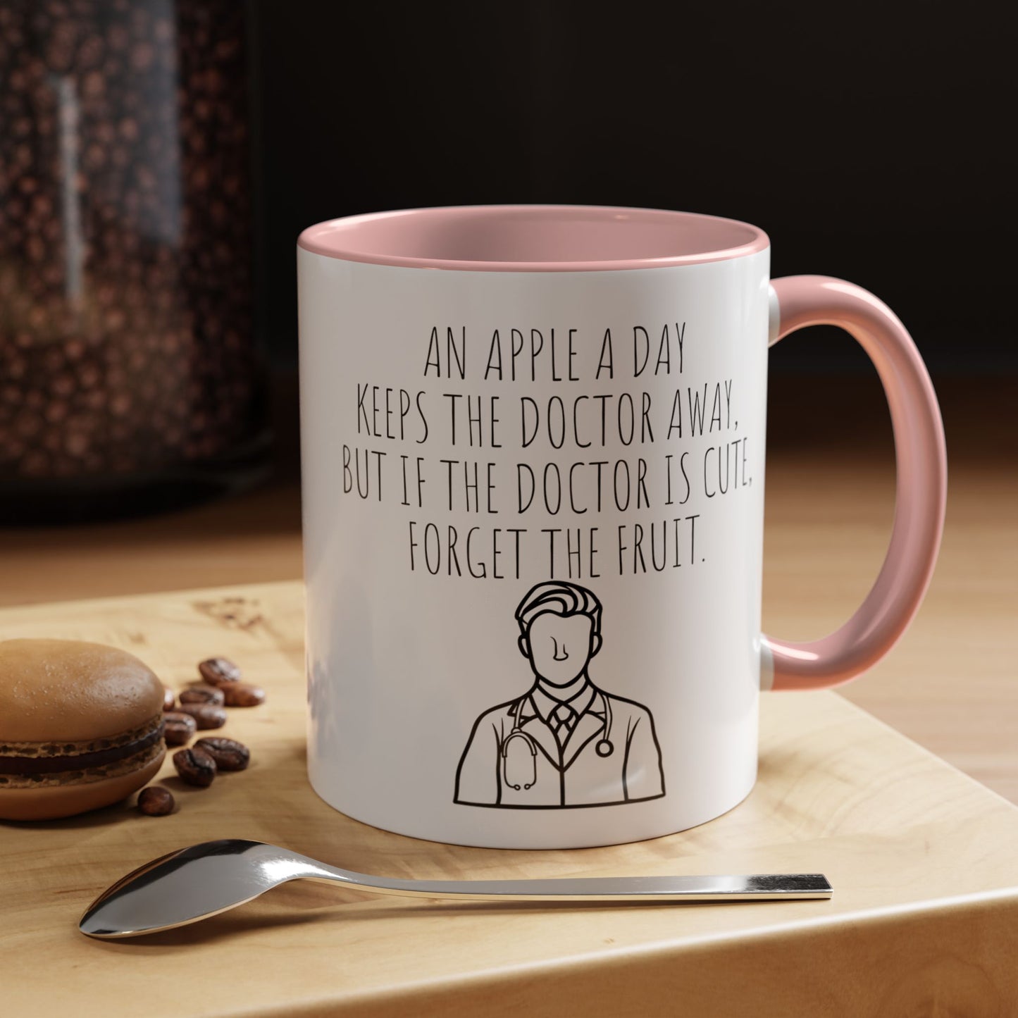 'An Apple a Day' - Funny Doctor-Themed Coffee Mug - Perfect Gift for Medical Professionals (11, 15oz)