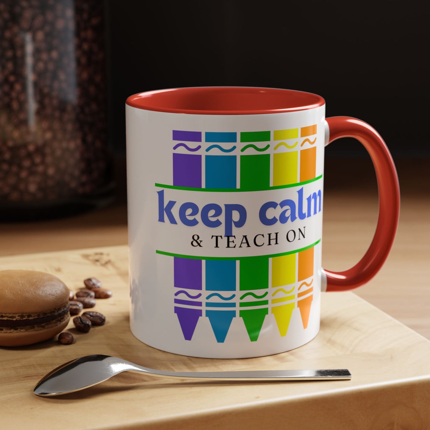 Keep Calm and Teach On Mug - Inspirational Teacher Gift (11, 15oz)
