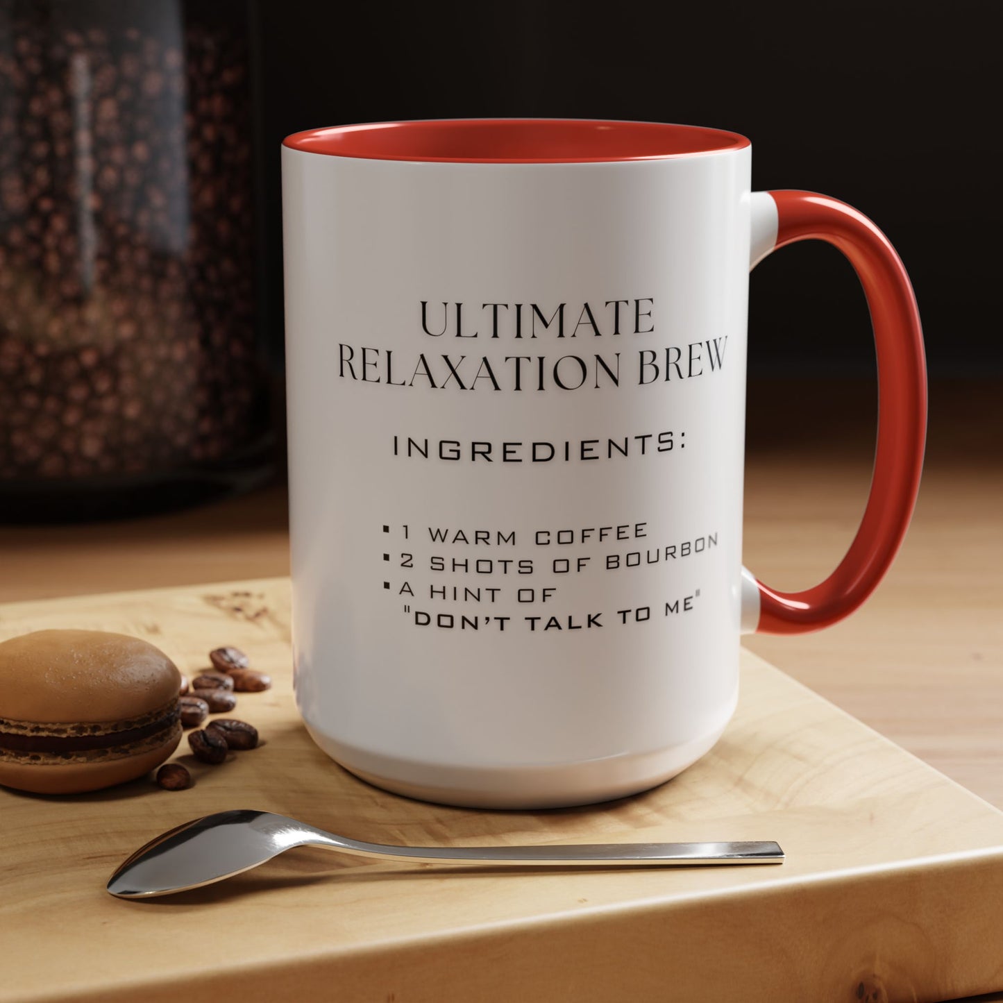 Recipe for Ultimate Relaxation Brew - Adult Humor Coffee Mug -  Perfect Gag Gift for Adults (11, 15oz)
