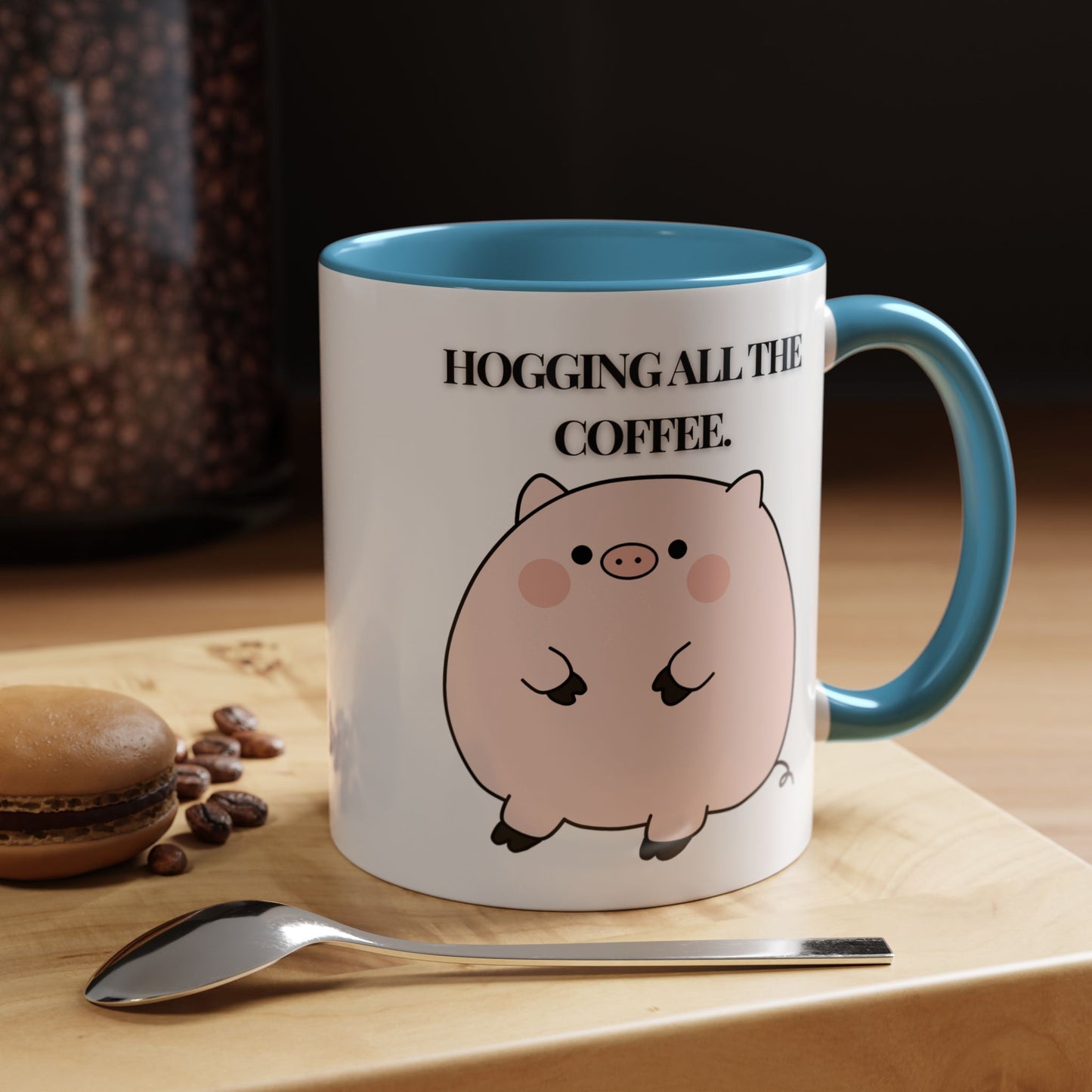 Funny Coffee Mug - "Hogging All the Coffee" | Quirky & Fun (11, 15oz)