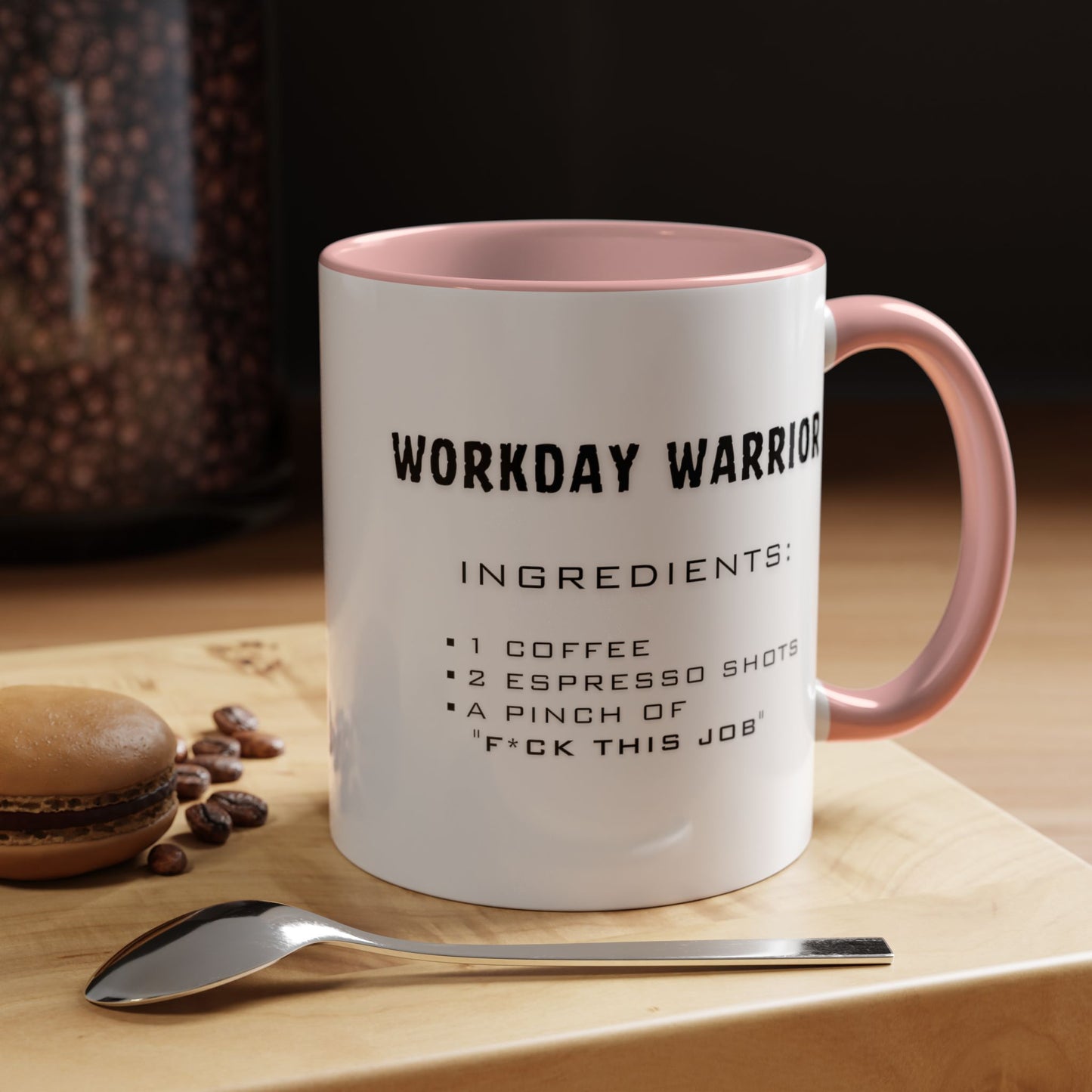 Recipe for Workday Warrior - Adult Humor Coffee Mug - Perfect Gag Gift for Office Workers (11, 15oz)