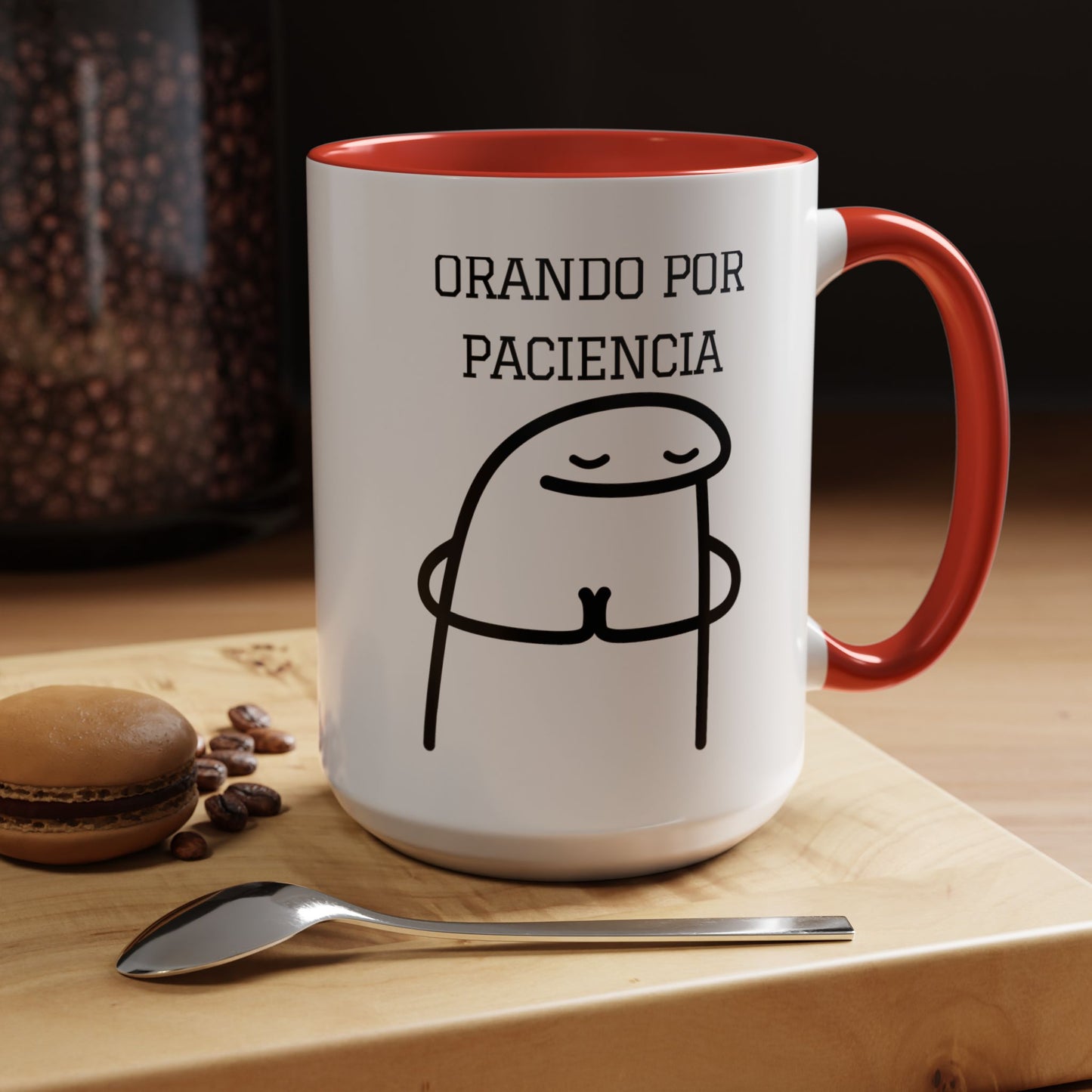 Taza de Café Chistosa - "Orando por Paciencia" | Taza Divertida (11, 15oz)