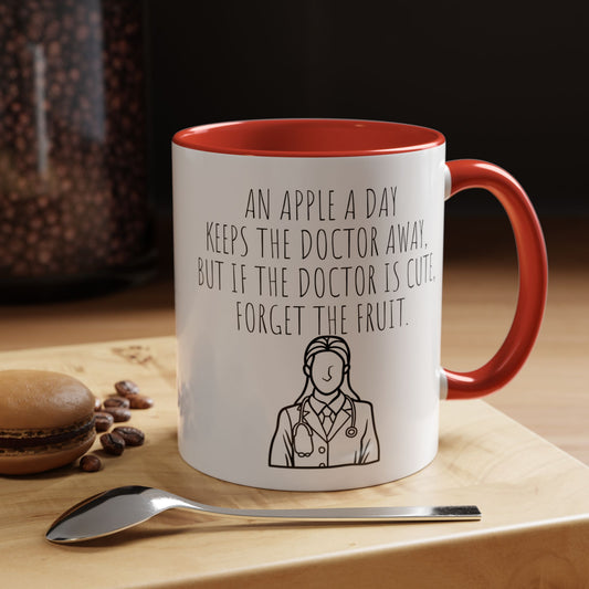 'An Apple a Day' - Funny Doctor-Themed Coffee Mug - Perfect Gift for Medical Professionals (11, 15oz)